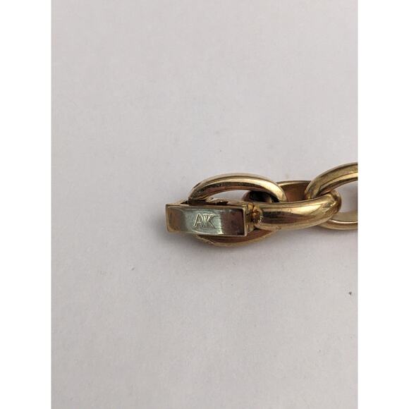 Anne Klein Charm Watch Gold Tone Chain Bracelet 7in Working - Picture 6 of 8